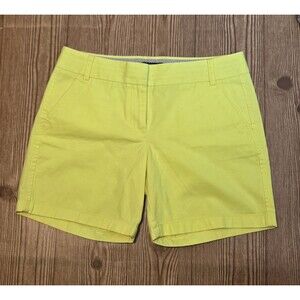 J.Crew Neon Yellow Chino Shorts Women’s Size 8 Walking Mid Rise Preppy